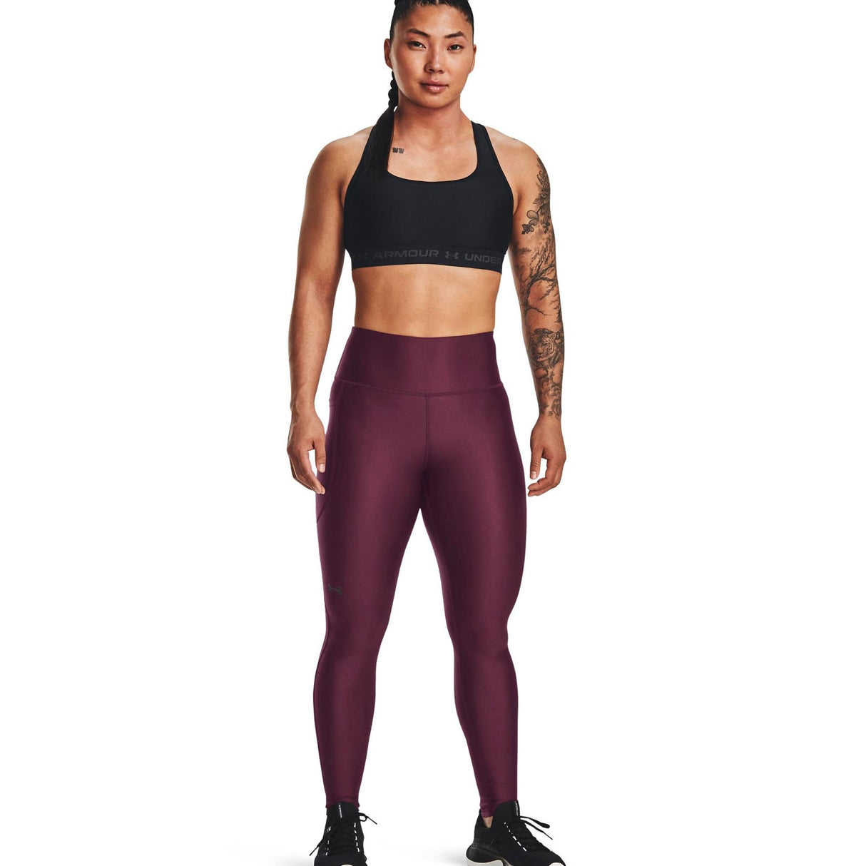 UA Womens Armour High Rise Leg Maroon