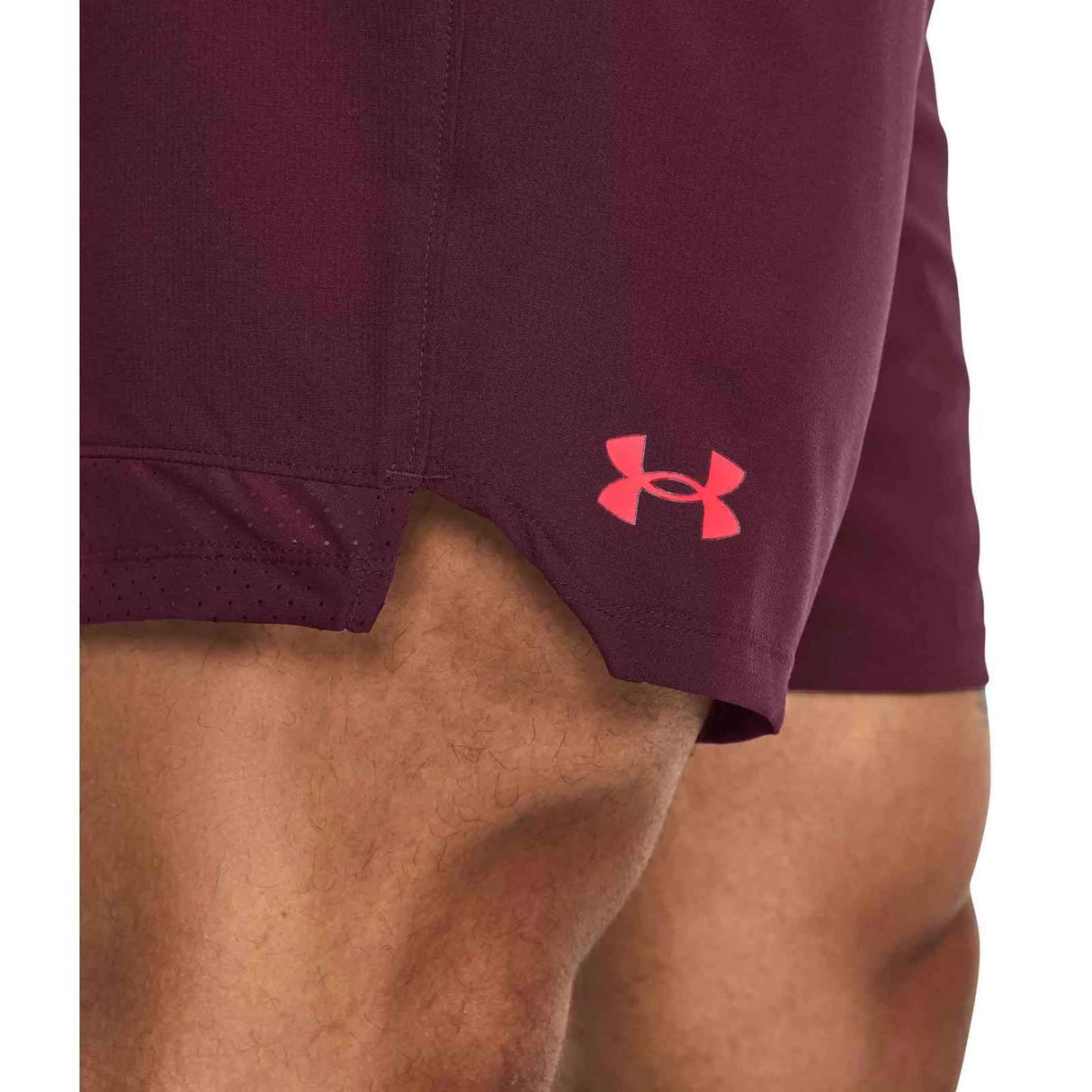 UA Mens Vanish Woven 6in Shorts Maroon