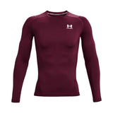 UA Mens HG Armour Comp LS Maroon