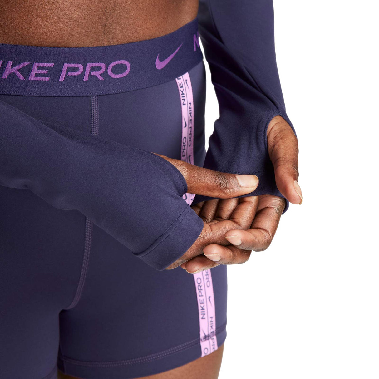 Nike Wmns NP DF Crop LS Femme Tee Purple