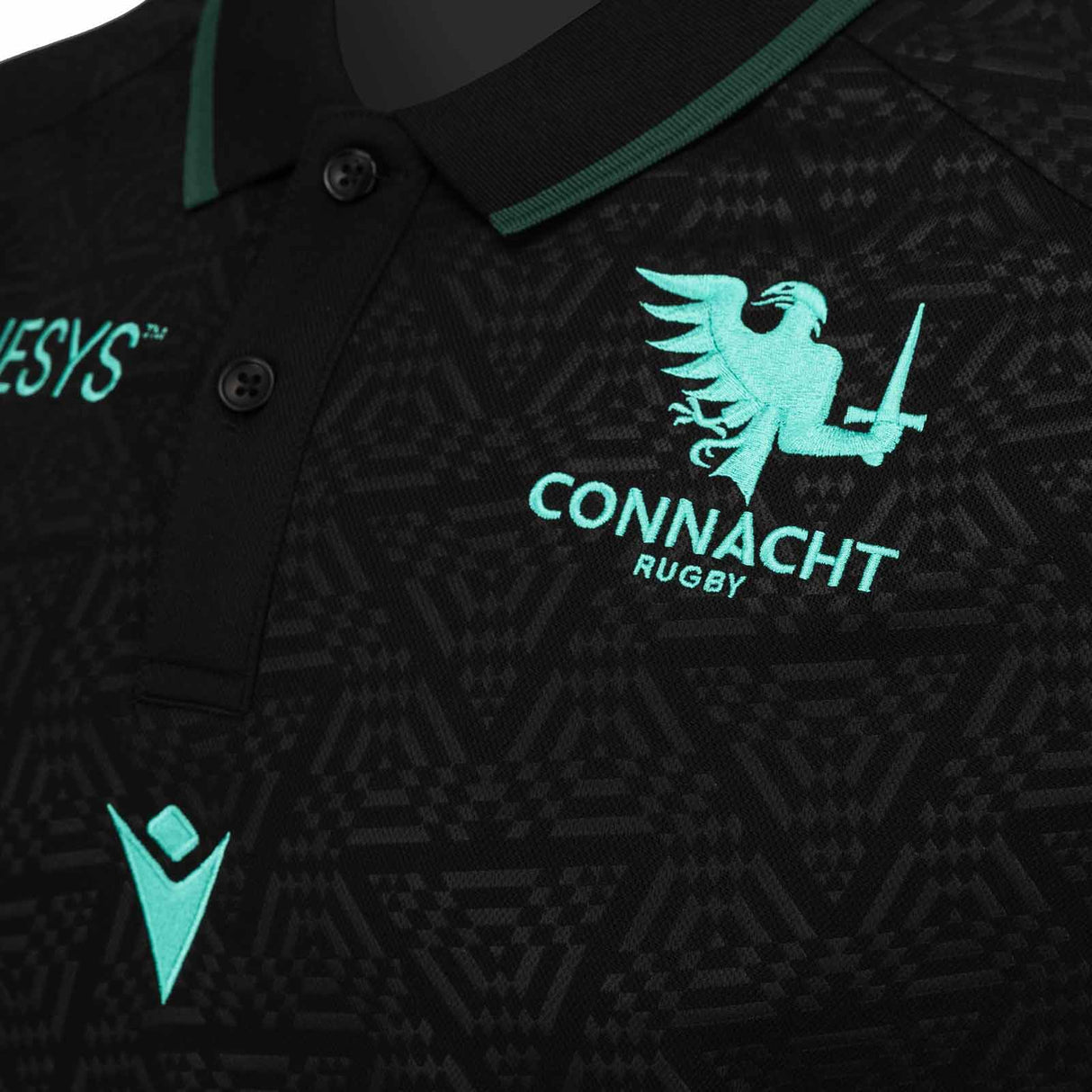 Macron Connacht 25 Travel Polo Black