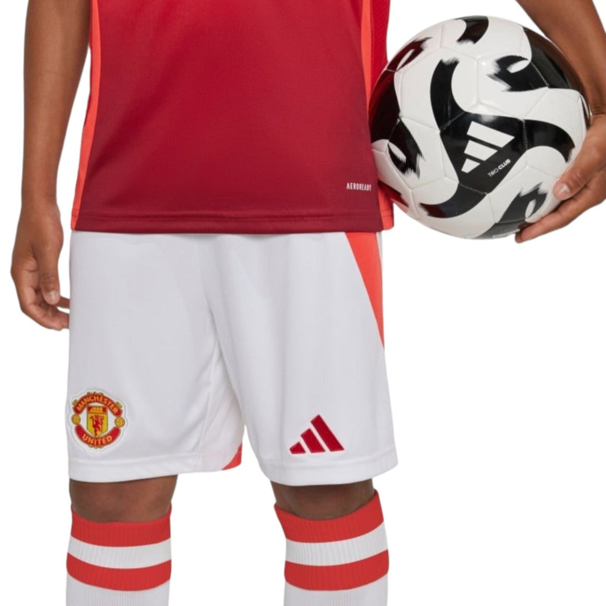 adidas Man Utd 24 Kids Home Shorts Red