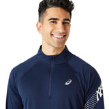 ASICS MENS ICON LS 1/2 ZIP NAVY