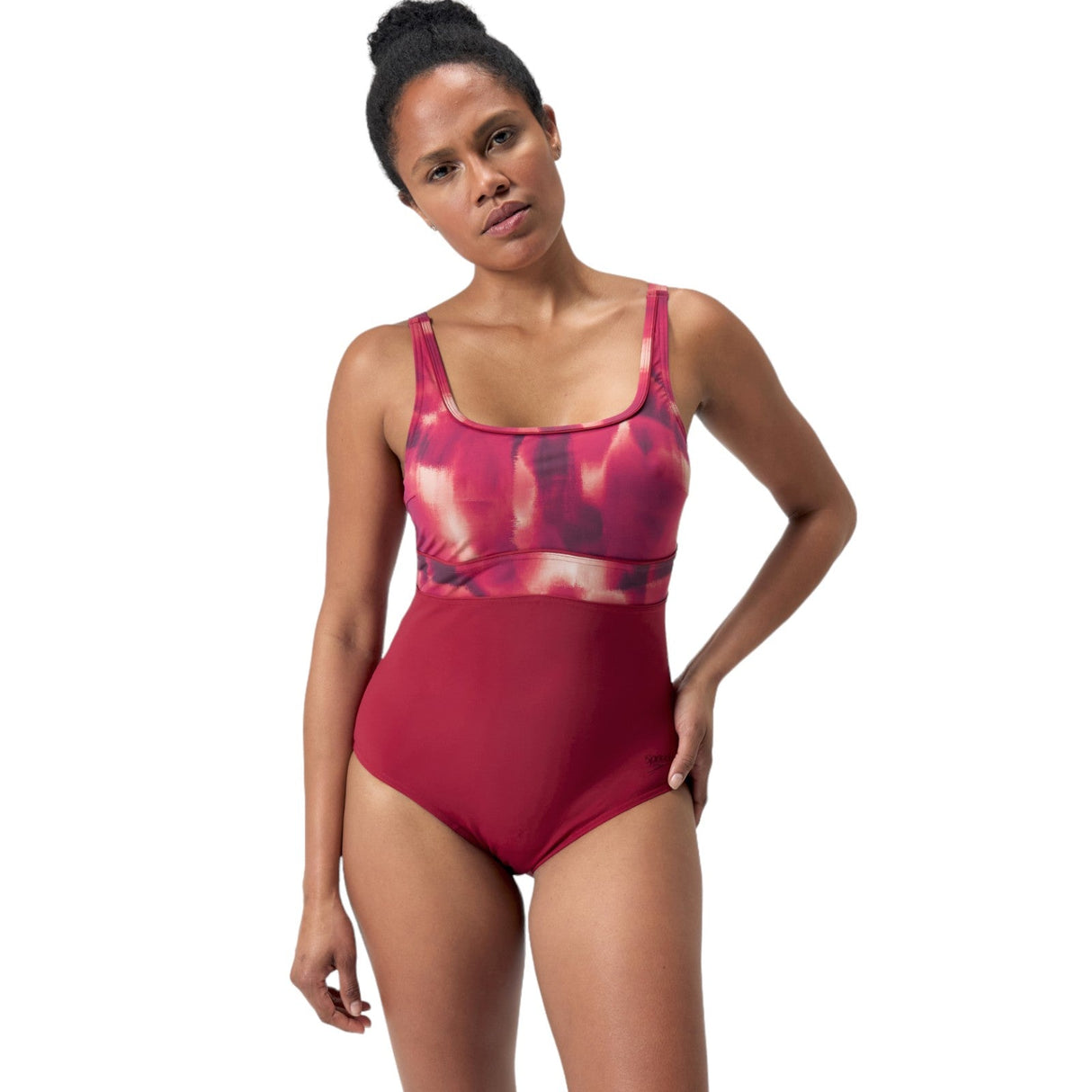 Speedo Wmn Shaping Contour Prt Suit Red