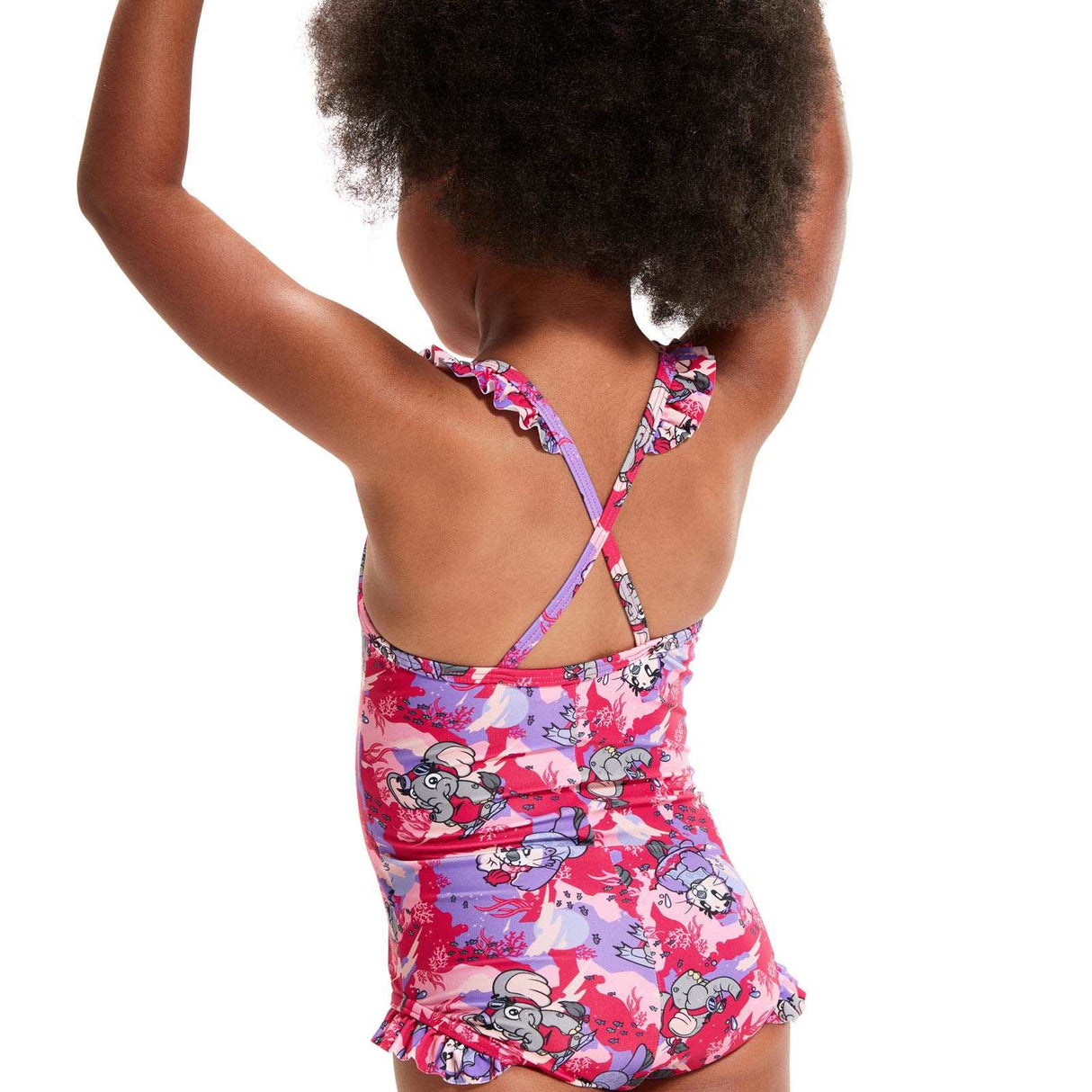 SPEEDO LTS DIGI FRILL TRSP IF PINK/PUR