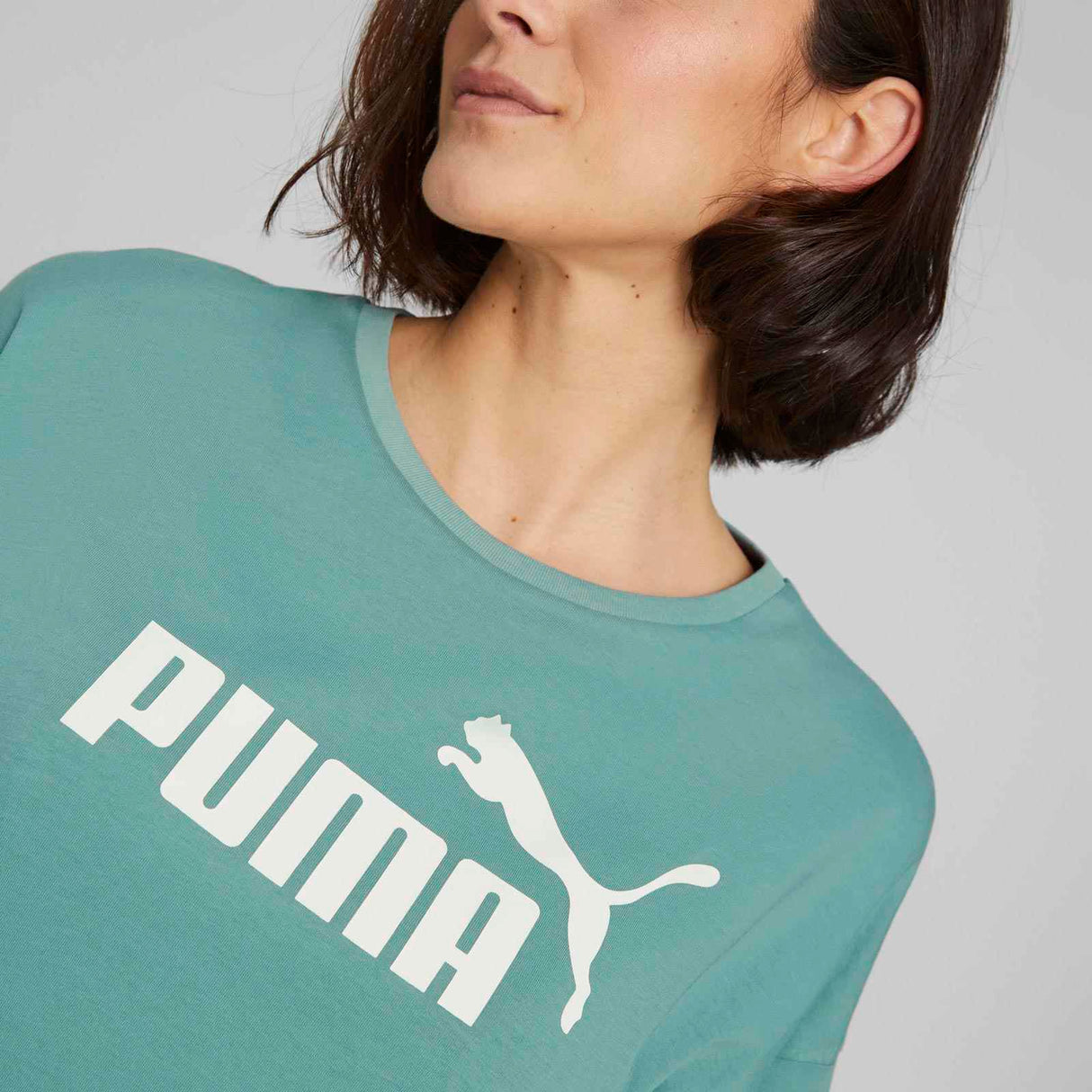 Puma Wmns ESS Cropped Logo Tee Blue