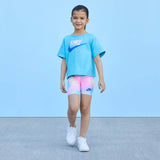 NIKE JNR PRINTED CLUB BIKE SHORT BLUE