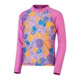 Speedo Girls Printed LS Rash Top Purple