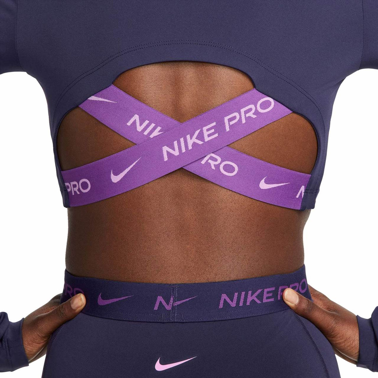 Nike Wmns NP DF Crop LS Femme Tee Purple