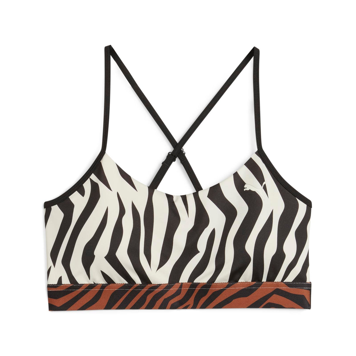 Puma Womens Move Animal Remix Bra Brown
