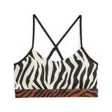 Puma Womens Move Animal Remix Bra Brown