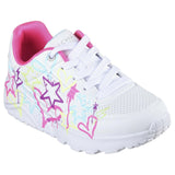 Skechers Uno Lite My Drip Girls White