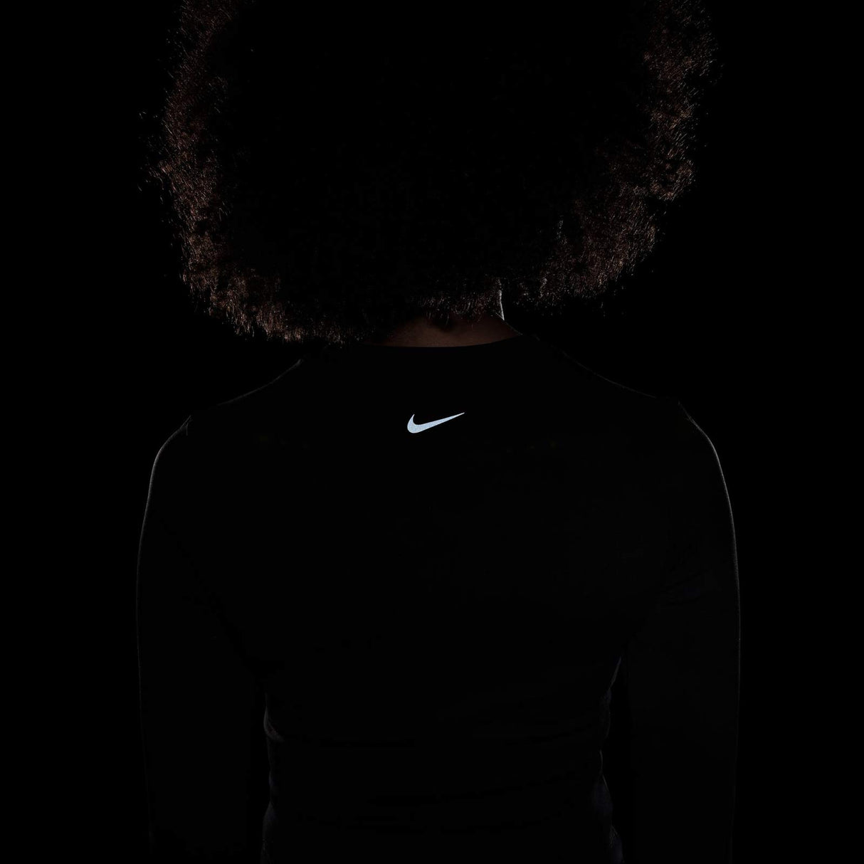 Nike One Fitted LS NVTY Womens Top Black