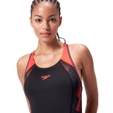 Speedo Womens Placement Laneback Black