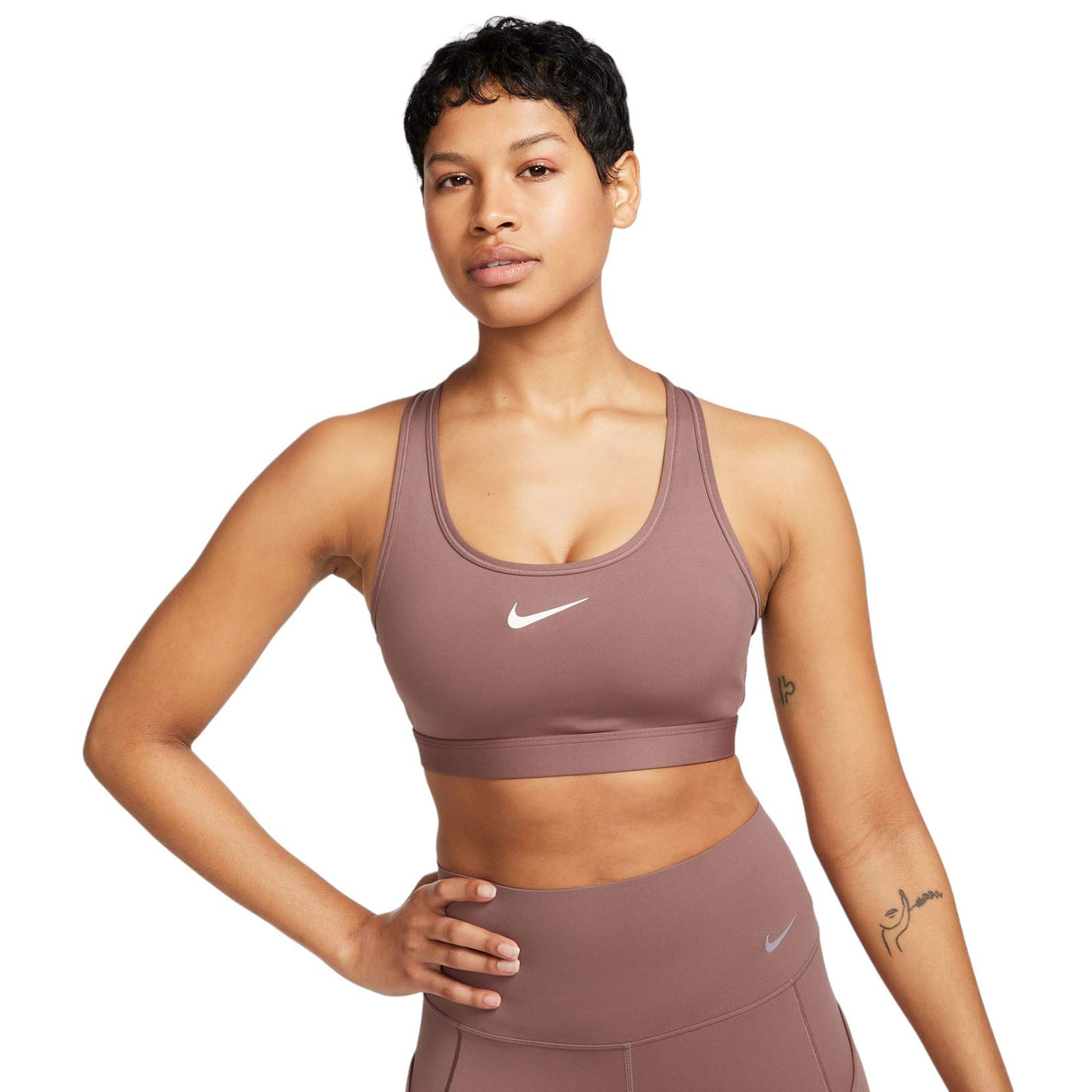 Nike Wmns Swoosh Med Sup Bra Brown