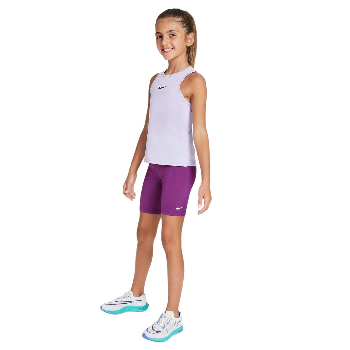 Nike Girls DF One Bike Shorts Purple