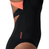 Speedo Wn Flex Band Suit Built in Bra Bk
