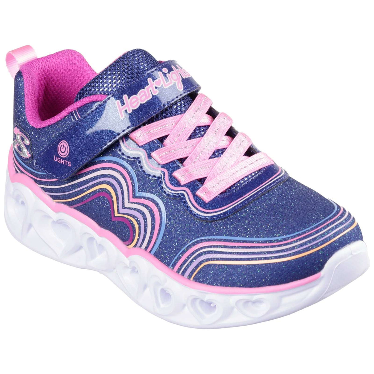 Skechers Girls Heart Lights Retro Nvy