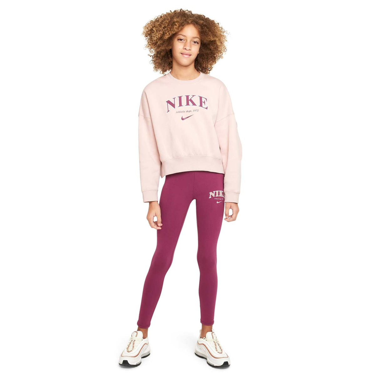 Nike Girls NSW Trend FLC Crew Prnt Pink