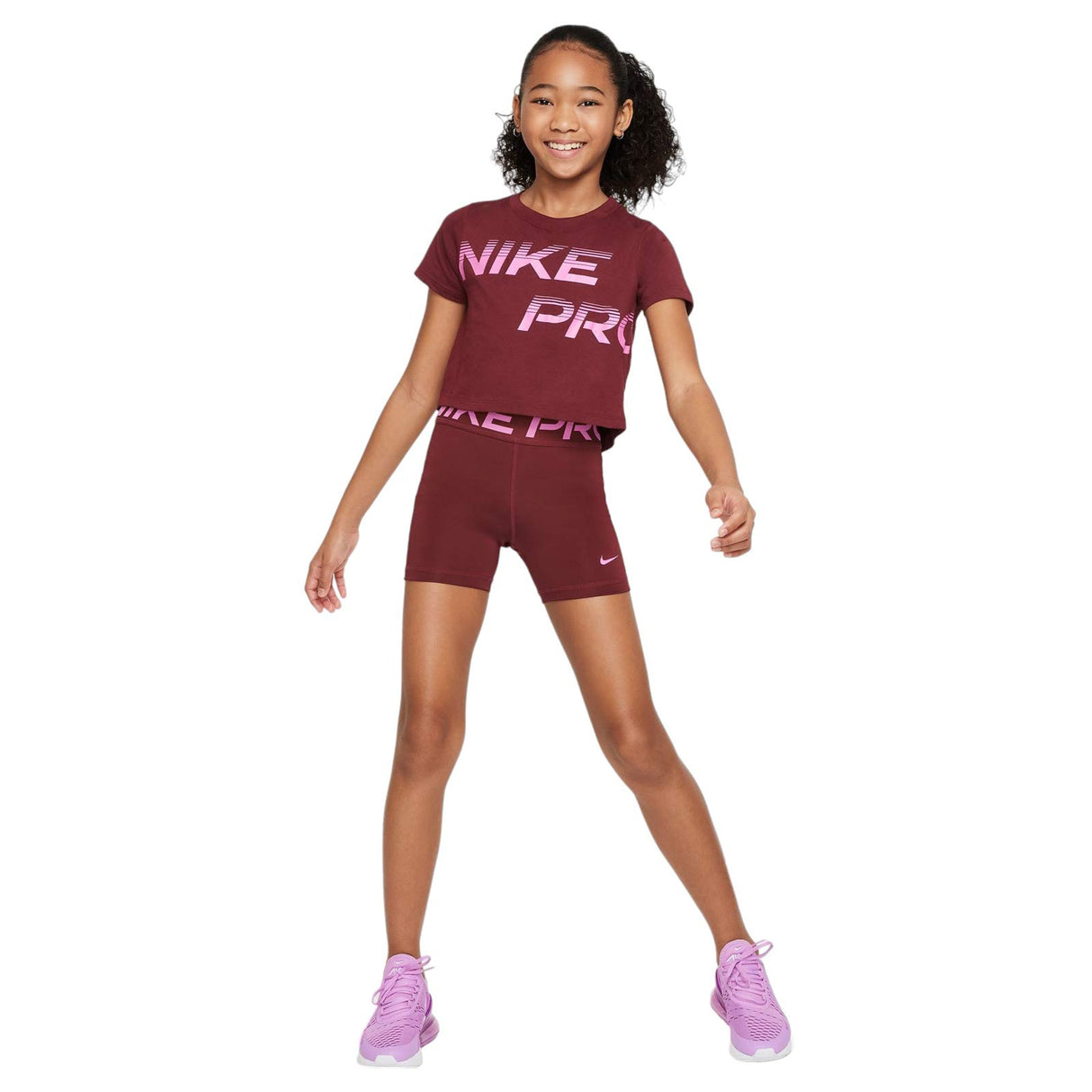 NIKE GIRLS DFCT CROP SE+ RED