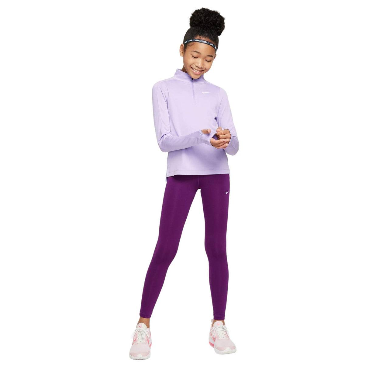 Nike Girls DF LS HZ Top Purple