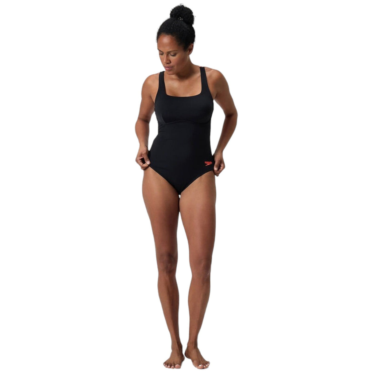 Speedo Wn Flex Band Suit Built in Bra Bk