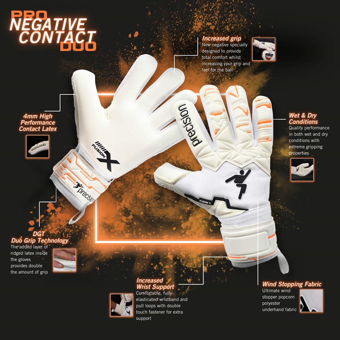 Precision Fusion X Neg Con GK Gloves Wht