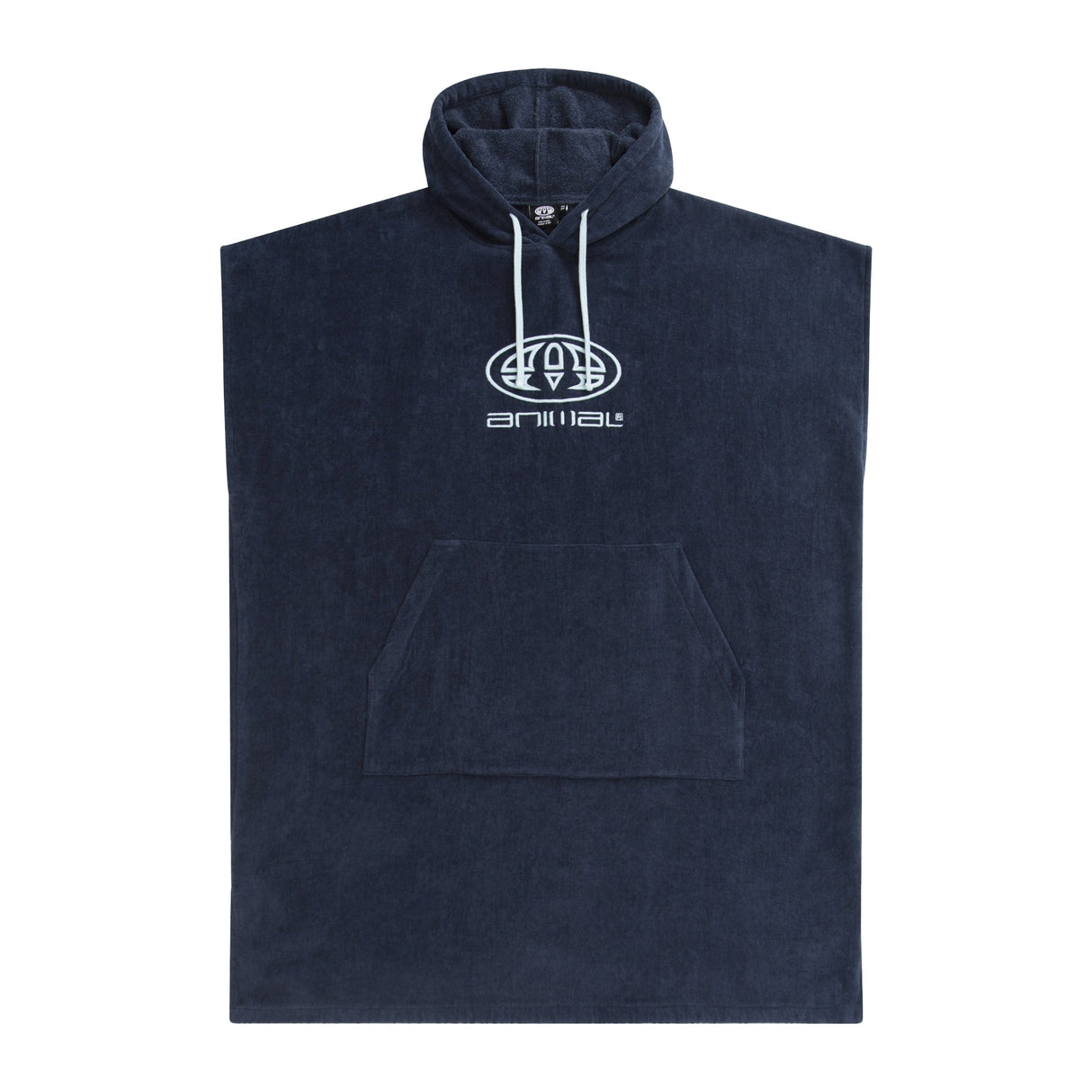 Animal Mens Jacob Towelling Organic Poncho Dark Blue