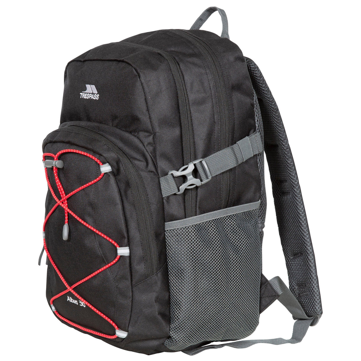 Trespass Albus 30 Litre Casual Rucksack/Backpack Black/Red