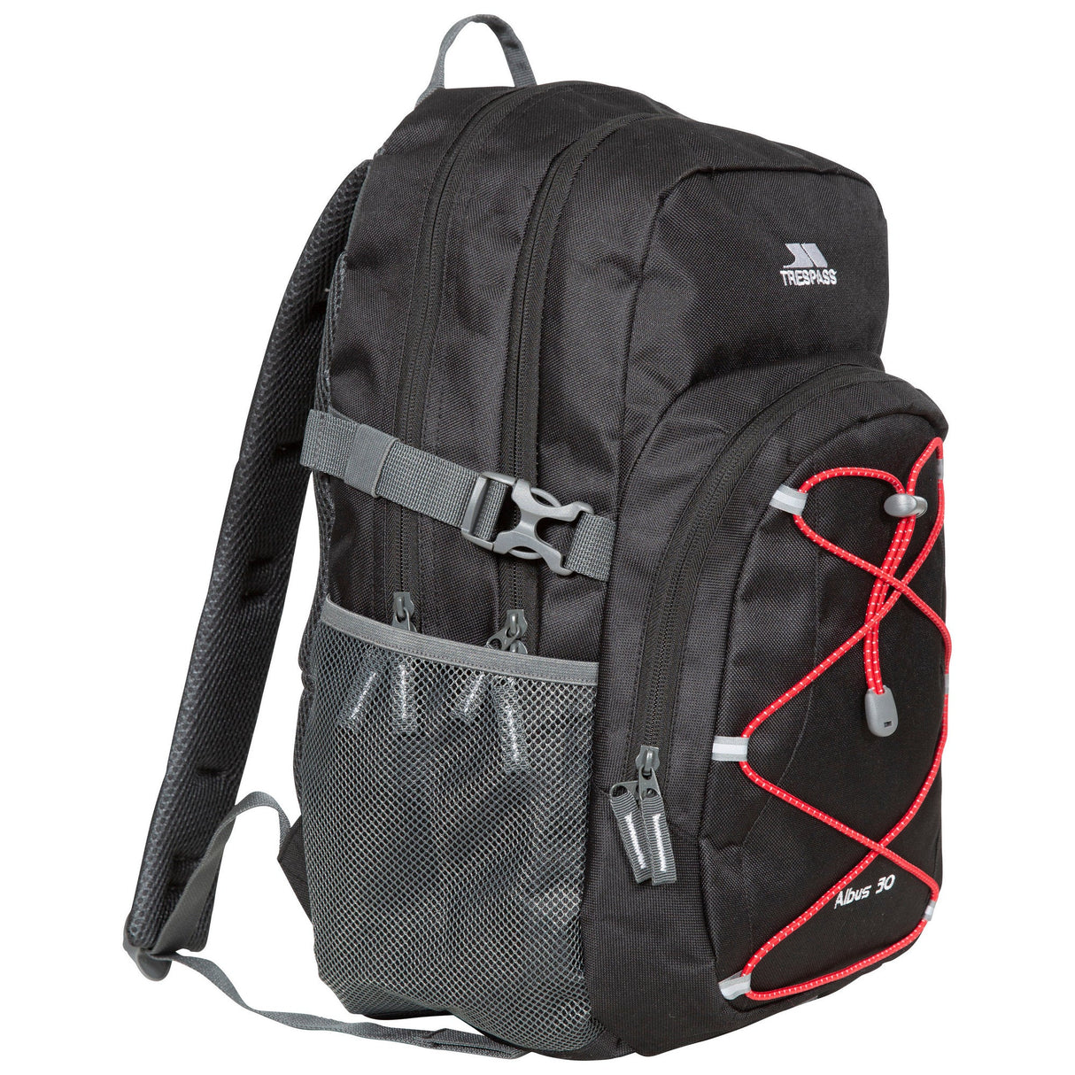 Trespass Albus 30 Litre Casual Rucksack/Backpack Black/Red